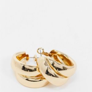 ASOS Design Gold Hoop Earrings (New with Tags)